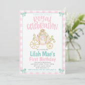 Princess Birthday Party Invitation Kaart (Staand voorkant)