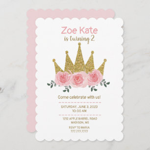 Princess Birthday Party Invitation Kaart