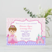 Princess Birthday Party Kaart (Staand voorkant)