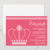 Princess Birthday Party Kaart (Voorkant / Achterkant)