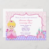 Princess Birthday Party Kaart (Voorkant / Achterkant)