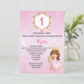 Princess Birthday Party nodigt Sjabloon uit Kaart (Staand voorkant)