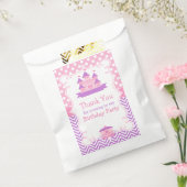 Princess Birthday Party Pink en Paars Bedankzakje (Gezegeld)