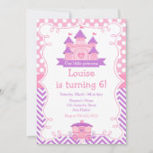 Princess Birthday Party Pink en Paars Kaart (Voorkant)