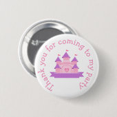 Princess Birthday Party Pink en Paars Ronde Button 5,7 Cm (Voorkant /achterkant)