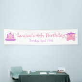 Princess Birthday Party Pink en Paars Spandoek (Beurs)