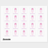 Princess Birthday Party Pink en Paars Vierkante Sticker (Vel)