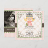 Princess Birthday Photo Invitations Blonde Kaart (Voorkant / Achterkant)