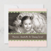 Princess Birthday Photo Invitations Card Brunette Kaart (Achterkant)
