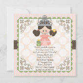 Princess Birthday Photo Invitations Card Brunette Kaart (Voorkant)