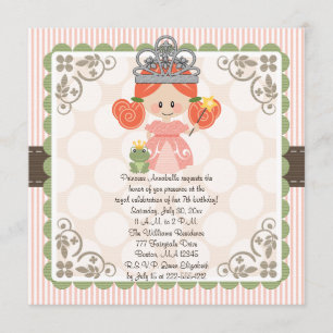 Princess Birthday Photo Invitations Red Head Kaart