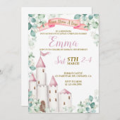 Princess Birthday, Princess Party, Castle Kaart (Voorkant / Achterkant)