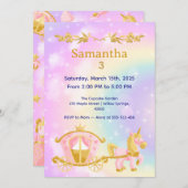 Princess  Birthday Samantha 3 Birthday Party Kaart (Voorkant / Achterkant)