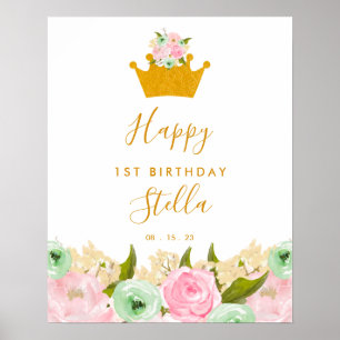 Princess Birthday Sign, Girl Birthday Decorations Poster