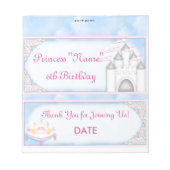 Princess Birthday Snoep Bar Wrapper Party Favor Notitieblok (Voorkant)