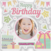 princess birthday sticker (Voorkant)
