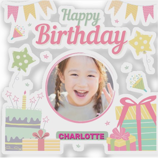 princess birthday sticker (Voorkant)