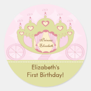 Princess Birthday Sticker  Royal Carriage