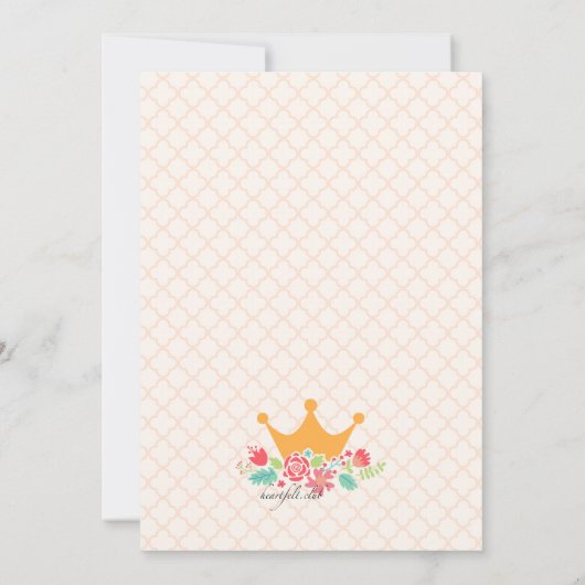 Princess Birthday Uitnodiging (Achterkant)