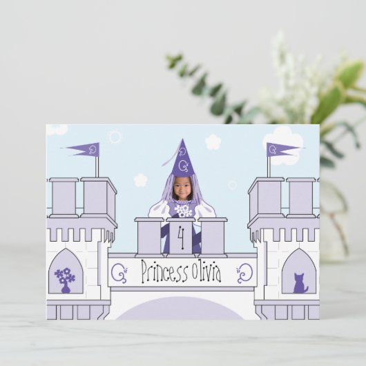 Princess Birthday Uitnodiging (Staand voorkant)