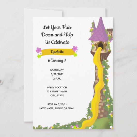 Princess Birthday Uitnodiging (Voorkant)