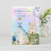 Princess Birthday Uitnodiging (Staand voorkant)