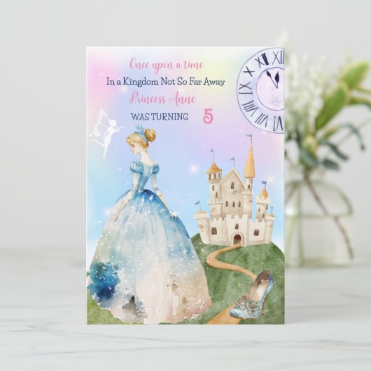 Princess Birthday Uitnodiging (Staand voorkant)