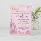 Princess Birthday Uitnodiging (Staand voorkant)