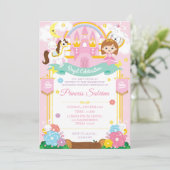 Princess Birthday Uitnodiging (Staand voorkant)