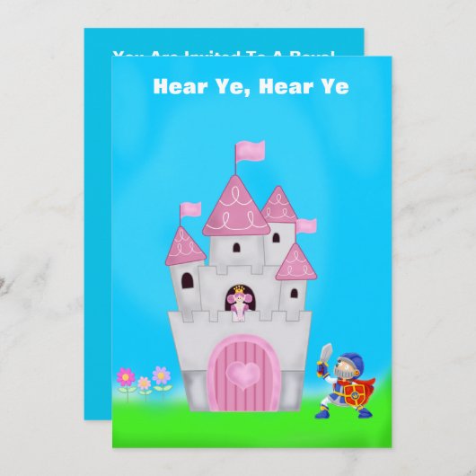 Princess Birthday Uitnodiging (Voorkant / Achterkant)