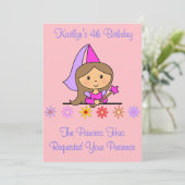 Princess Birthday Uitnodiging (Staand voorkant)