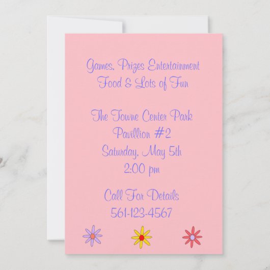 Princess Birthday Uitnodiging (Achterkant)