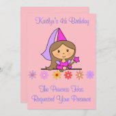 Princess Birthday Uitnodiging (Voorkant / Achterkant)