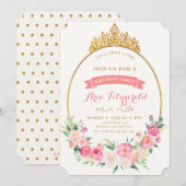 Princess Birthday Uitnodiging (Voorkant / Achterkant)