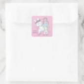 Princess Birthday Vierkante Sticker (Tas)