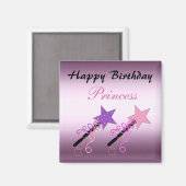 Princess Birthday Wish Magneet (Voorkant / Achterkant)