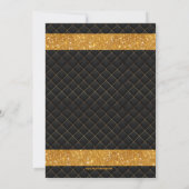 Princess Black & Gold Luxury Birthday Invitation Kaart (Achterkant)