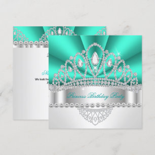 Princess Blauwgroen Green Diamond Tiara Birthday P Kaart