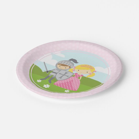 Princess blond- en Knight-borden Papieren Bordje (Gekanteld)
