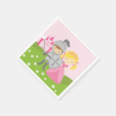 Princess blond en Knight party napkins Servet (Hoek)