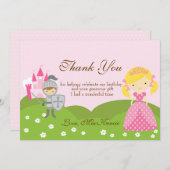Princess blond en Knight-verjaardag Dank u wel Bedankkaart (Voorkant / Achterkant)