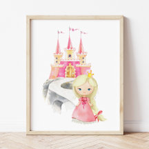 Princess, Blonde Hair, Castle, Crown, Girl Nursery
