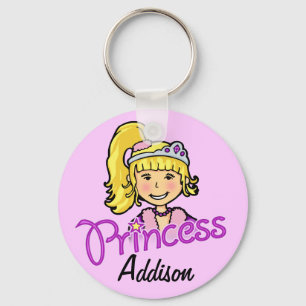 Princess blonde paars name sleutelhanger