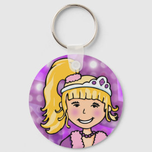 Princess blonde paars sleutelhanger