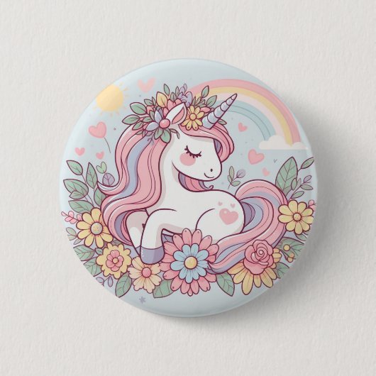 Princess Blossom Ronde Button 5,7 Cm (Voorkant)