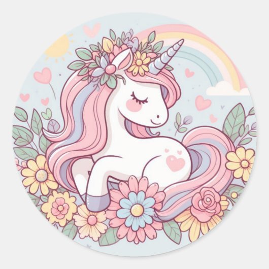 Princess Blossom Ronde Sticker (Voorkant)