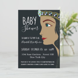 Princess Blue Baby shower Kaart