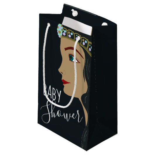 Princess Blue Baby shower Klein Cadeauzakje (Voorkant Gekanteld)