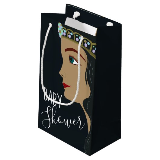 Princess Blue Baby shower Klein Cadeauzakje (Achterkant Gekanteld)