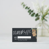 Princess Blue Baby shower Luier Raffle Ticket Informatiekaartje (Staand voorkant)